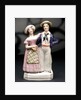 Earthenware figure group depicting a sailor and lass by unknown