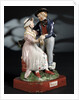 Earthenware figure group depicting a sailor and lass by unknown