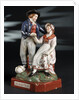 Earthenware figure group depicting a sailor and lass by unknown