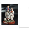 Earthenware figure group depicting a sailor and lass by unknown