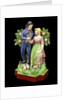 Earthenware figure group depicting a sailor and lass by John Walton