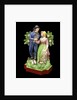 Earthenware figure group depicting a sailor and lass by John Walton