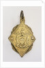 Flat, gilt metal diamond-shaped pendant by unknown