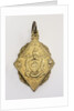 Flat, gilt metal diamond-shaped pendant by unknown