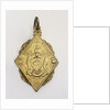 Flat, gilt metal diamond-shaped pendant by unknown