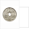 50 centimos coin; reverse by unknown