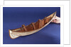 Full hull model, collapsible lifeboat, collapsed for stowage by unknown