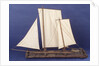 Full hull model, sailing liferaft, port broadside by unknown