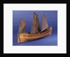 Full hull model, sailing lifeboat, starboard stern quarter by unknown