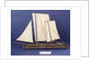 Full hull model, sailing liferaft, port broadside by unknown