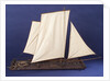 Full hull model, sailing liferaft, starboard broadside by unknown