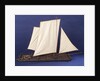 Full hull model, sailing liferaft, starboard broadside by unknown