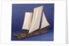 Full hull model, sailing liferaft, starboard stern quarter by unknown
