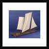 Full hull model, sailing liferaft, starboard stern quarter by unknown