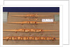 Full hull model, racing pair shell, port broadside by Unknown