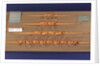 Full hull model, racing four shell, port broadside by unknown