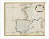 Chart of western Europe showing Paris meridian as the Prime by Jacques Nicolas Bellin
