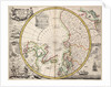 Polar projection map with Arctic Circle by John Seller