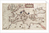 Chart of Mediterranean, Black and Caspian Seas, 16th century by Paulo Forlani