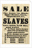Slave sale poster by Unknown