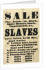 Slave sale poster by Unknown