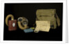 Non-regulation gas mask bag and contents by unknown