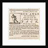 Reward advertisement for runaway slave 'Run Away Jack', aged 15 or 16 years old by unknown