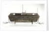Design model, refuge asylum, broadside, with mooring chains by unknown