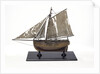 Full hull model, cutter type yacht, port broadside by unknown