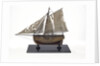 Full hull model, cutter type yacht, port broadside by unknown