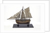 Full hull model, cutter type yacht, port broadside by unknown