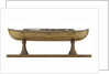Full hull model, 16-oar outrigger lifeboat, port broadside by unknown