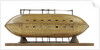 Full hull model, 16-oar outrigger lifeboat, underside by unknown