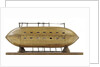Full hull model, 16-oar outrigger lifeboat, underside by unknown