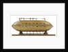 Full hull model, 16-oar outrigger lifeboat, underside by unknown