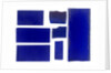 Seven pieces of cobalt blue pieces of glass in a bag by unknown