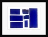 Seven pieces of cobalt blue pieces of glass in a bag by unknown