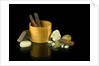 Pill box without a lid containing crystals by unknown
