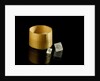 Pillbox containing two alum octahedron crystals by unknown