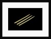 Three paper 'cocktail sticks', one still has a needle in it by unknown