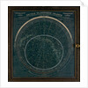 A planisphere printed in white on a dark blue background by Leon Jaubert