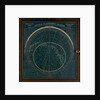 A planisphere printed in white on a dark blue background by Leon Jaubert