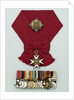 Medals awarded to Admiral of the Fleet, Earl David Beatty, on a presentation board, including a Sash, Badge and Star, and a bar of 14 medals, (left to right) MED2214-27 by unknown