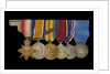 Medals awarded to Vice-Admiral Sir Alfred Englefield Evans, KBE, CB (obverse, left to right, MED1153-1158) by Unknown