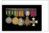 Medals awarded to Rear Admiral Harold Hugh Huxham DSO (reverse, r to l, MED1634-1638) by W. Wyon