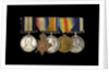Medals awarded to Petty Officer Cecil Ernest Edgar Miles DSM (obverse, l to r, MED1393-1397) by B. Mackennal