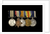 Medals awarded to Petty Officer Cecil Ernest Edgar Miles DSM (obverse, l to r, MED1393-1397) by B. Mackennal