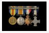 Medals awarded to Captain Frederick Henry Taylor CBE DSC RN (reverse, r to l, MED1412-1415) by unknown