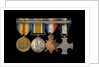 Medals awarded to Captain Frederick Henry Taylor CBE DSC RN (reverse, r to l, MED1412-1415) by unknown