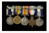 Medals awarded to Chief Petty Officer A. G. Clarke DSM (reverse, r to l, MED1095-1104) by B. Mackennal